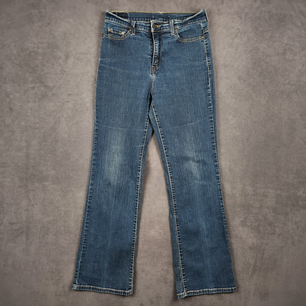 Levis Bootcut Jeans Womens‎ 12M Dark Wash Blue High Rise Stretch Denim